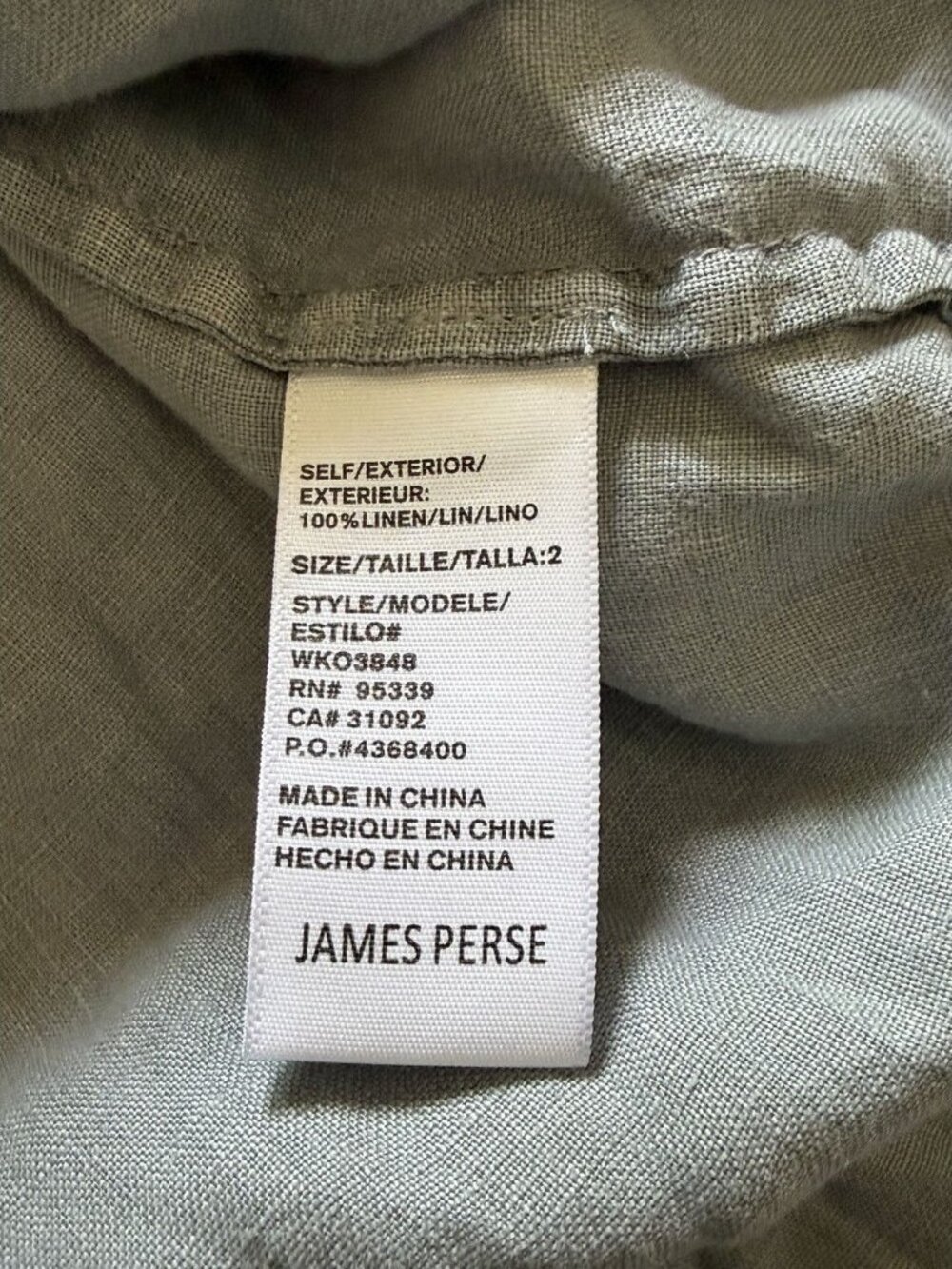James Perse Women’s Gathered 100% Linen Sleeveless Gray Top Sz 2/ Med NWT - Picture 6 of 9